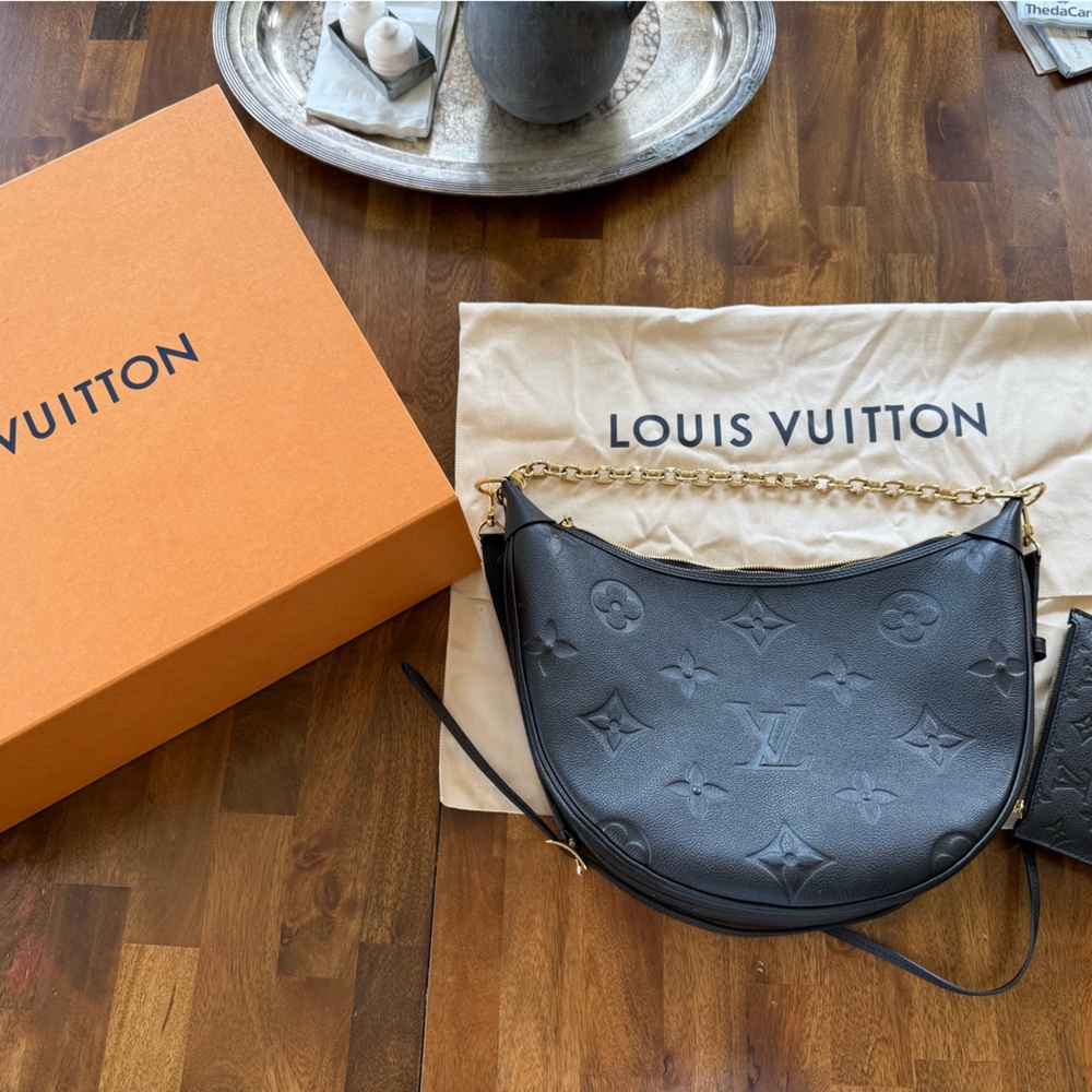 Louis Vuitton Black Embossed Monogram Backpack